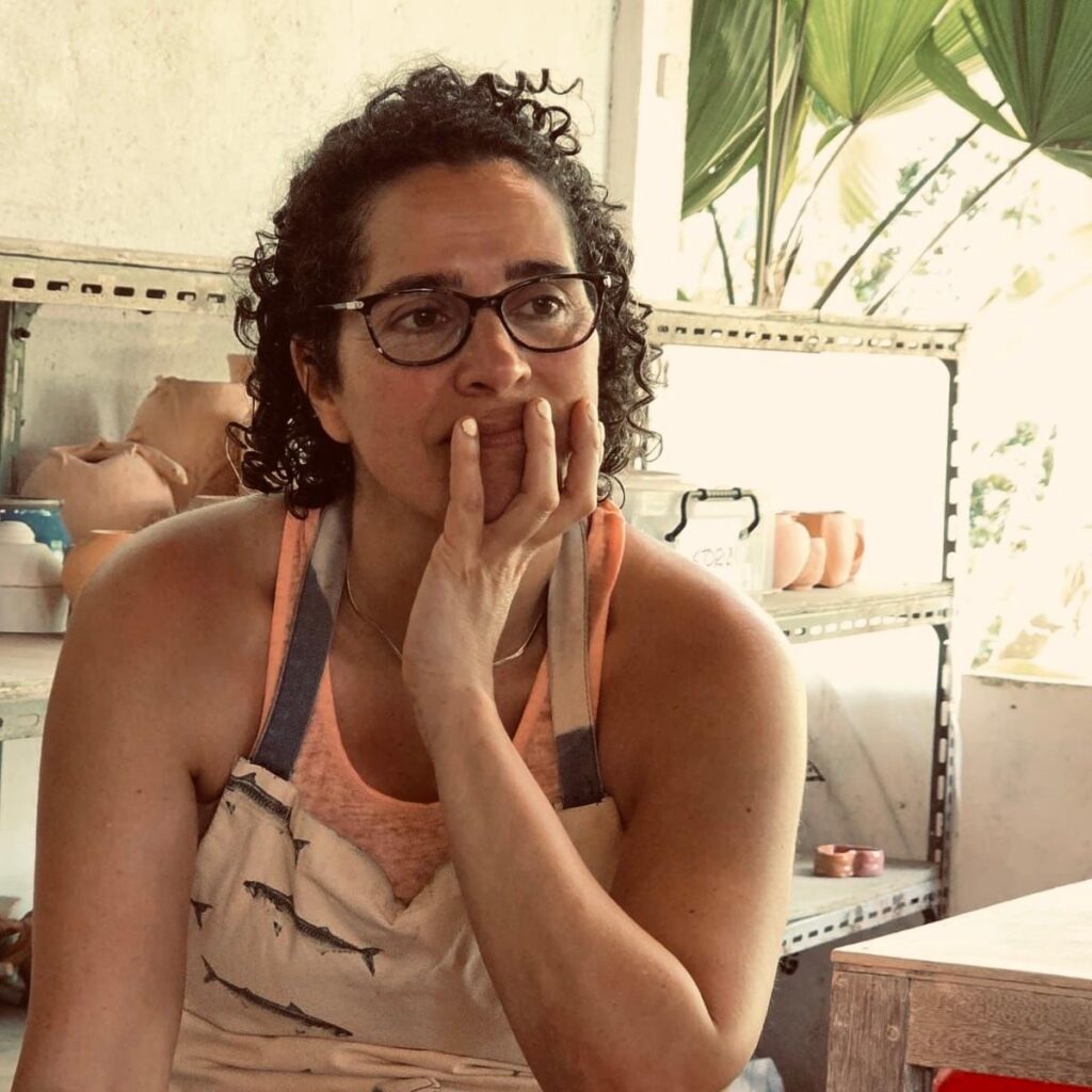 Ariella the founder of Slip Studio a Clap & Pottery Studio In white plains NY on a pottery trip to Ubid, Bali