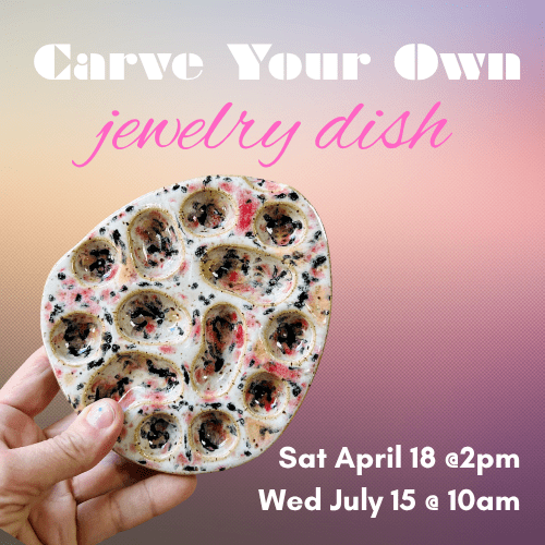 carve your own jewelry dish at slip studio in white plains ny
