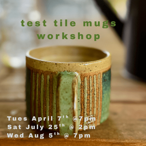 test tile mug workshop at slip studio